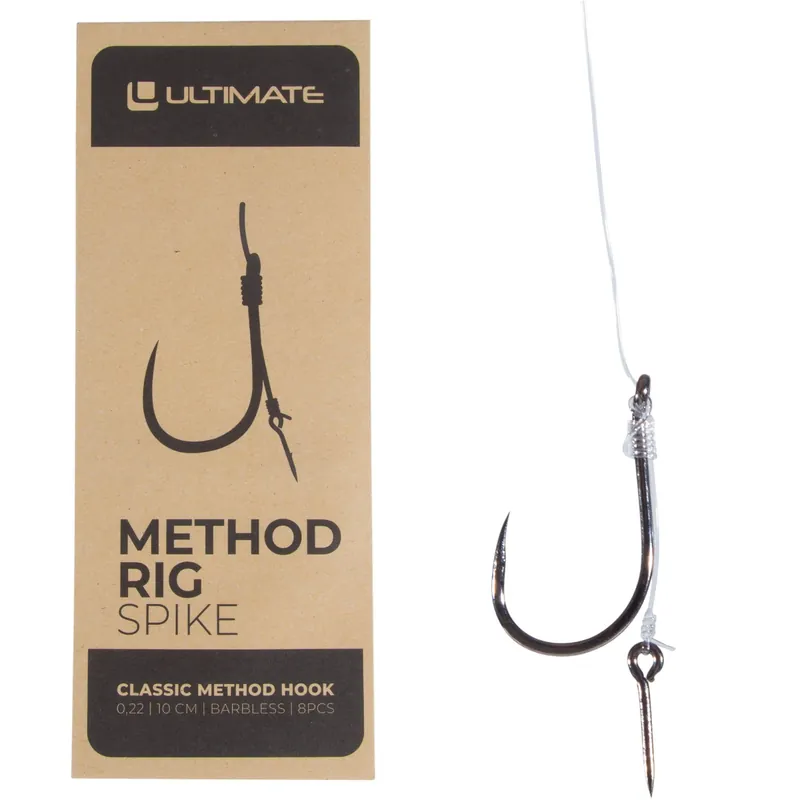 Ultimate Method Rig Barbless With Spike 10cm 0.22mm (8 Stuks) 8 Flitsaanbieding