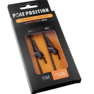 Exclusieve Aanbieding Pole Position Leadclip Set + Leader 100cm (65lb) (2pcs) Silt