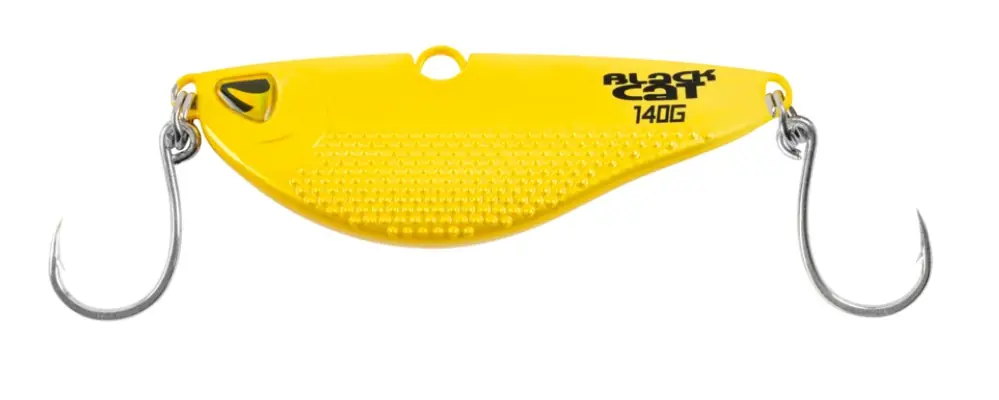 Premium Black Cat Heavy Vibe V Lure Yellow Meerval Kunstaas 10cm (80g)