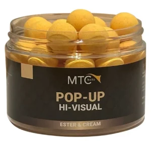 Direct Verzonden MTC Baits Pop-Up Hi-Visual Ester & Cream 12mm