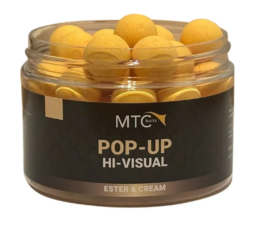 Direct Verzonden MTC Baits Pop-Up Hi-Visual Ester & Cream 12mm