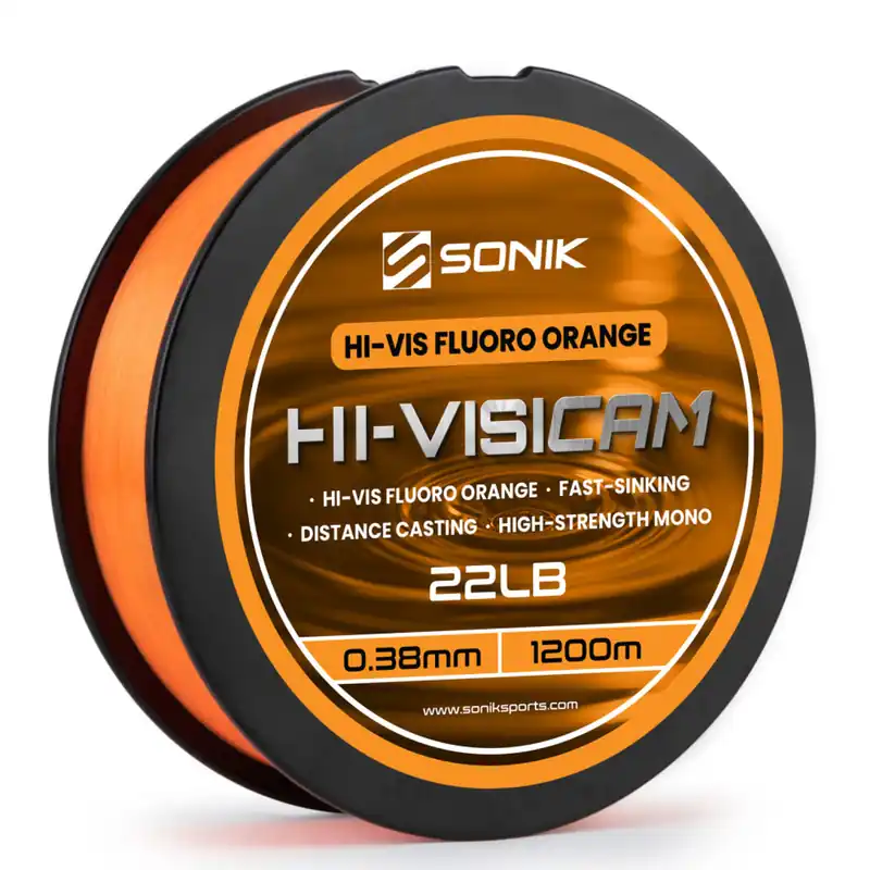 Koopje Sonik Hi-Visicam Orange Nylon Vislijn 1200m 25lb/0.41mm