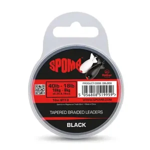 Spomb Tapered Braided Leaders 40lb-18lb (3pcs) Red Finale Uitverkoop