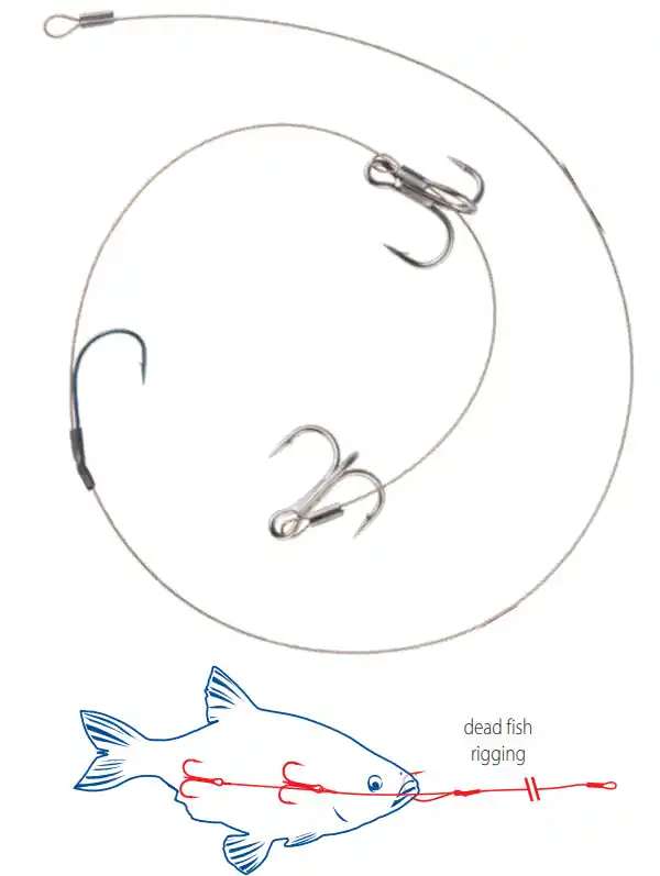 Dragon Treble Hook Deadbait Leader 18kg Size 2 Nieuw