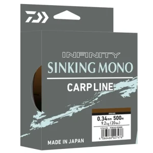 Daiwa Infinity Sinking Brown Nylon Vislijn 840m / 0.34mm (9.2kg) Veilige Betaling