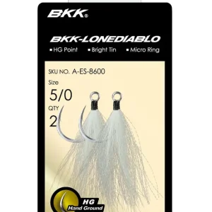 BKK Lone Diablo BT White Bucktail Zeevis Haak (2 Stuks) 4/0 Koop Vandaag