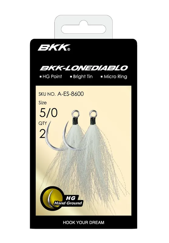 BKK Lone Diablo BT White Bucktail Zeevis Haak (2 Stuks) 4/0 Koop Vandaag
