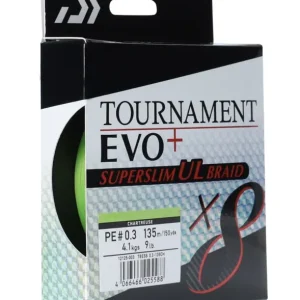 Daiwa Tournament X8 Evo+ Superslim UL Gevlochten Lijn (135m) PE 0.4 / 5.4kg Populair