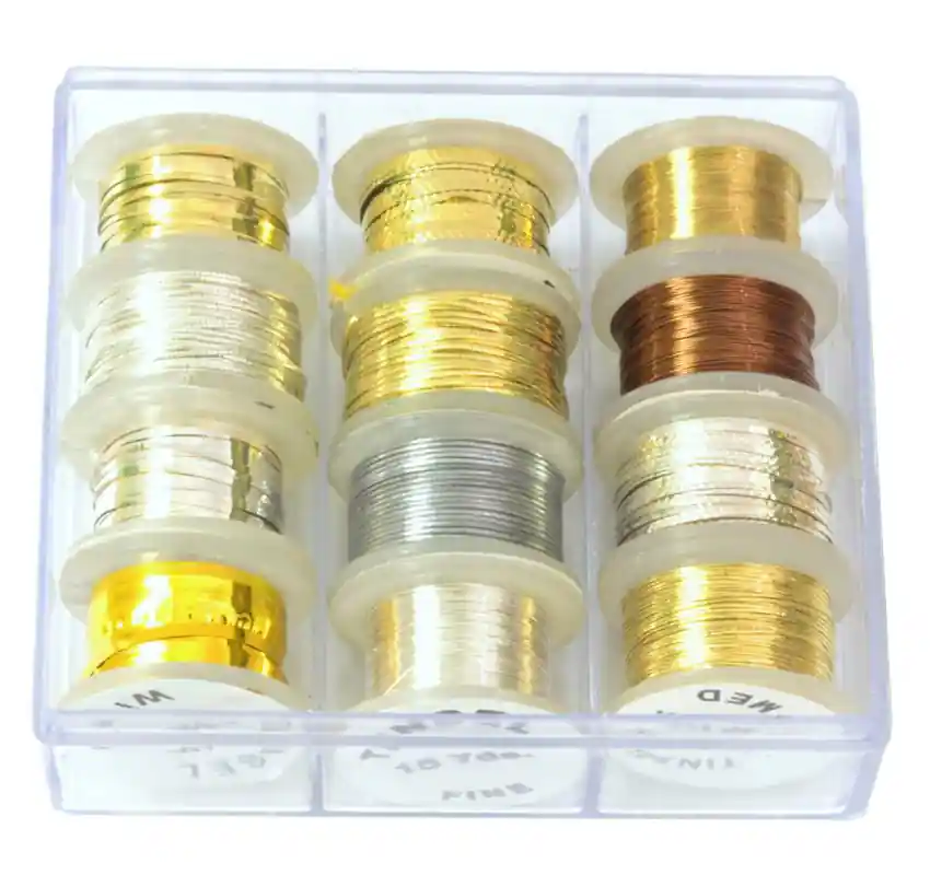 Koplo Fly Tying Tinsel Box (12 rolls) Aanbieding
