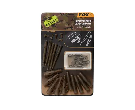 Fox Edges Camo Power Grip Lead Clip kit size 7 5 stuks Dagaanbieding