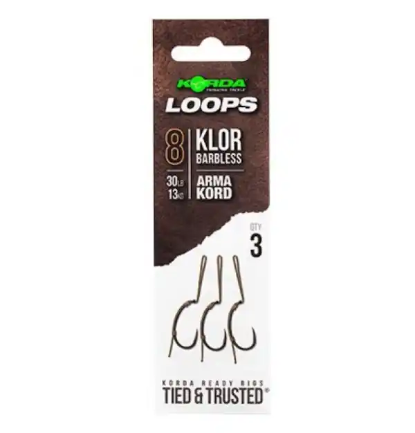 Korda Loop Rigs Klor Barbless Size 6 13kg/30lb Tijdelijk Beschikbaar