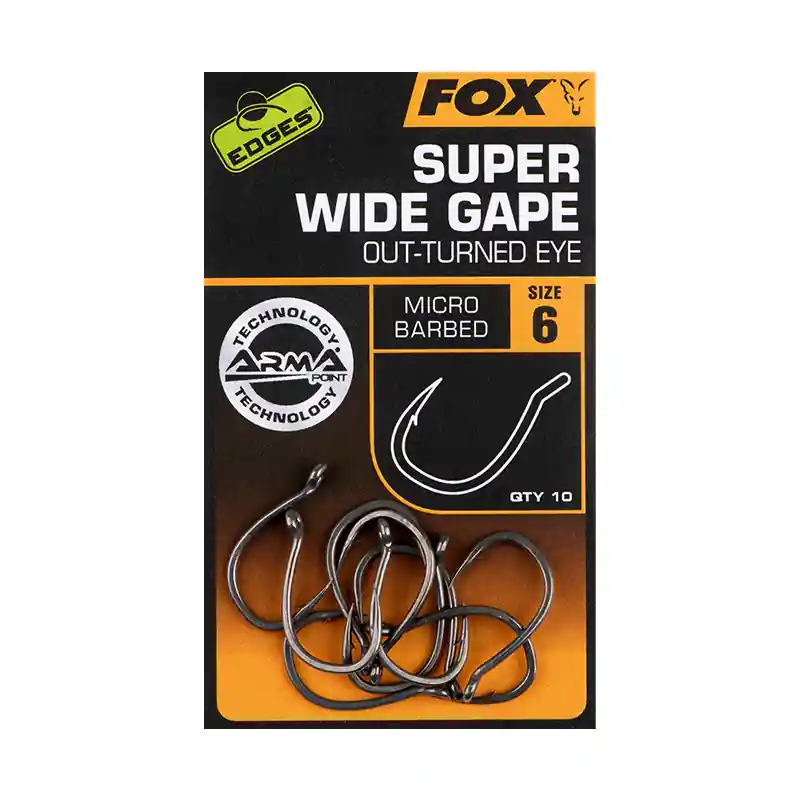 Dagaanbieding Fox Edges Armapoint Super Wide Gape Outturned Eye Karper Haak (10 stuks) 2