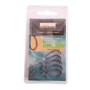 PB Products Power Curve Hook PTFE Weerhaakloos (10 stuks) 4 Op = Op