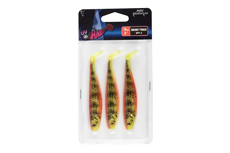 Beperkte Voorraad Fox Rage Pro Shad Pack, 10cm (3 stuks) Bright Perch