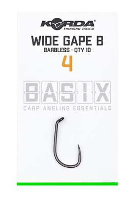 Hete Deal Korda Basix Wide Gape Barbless 4