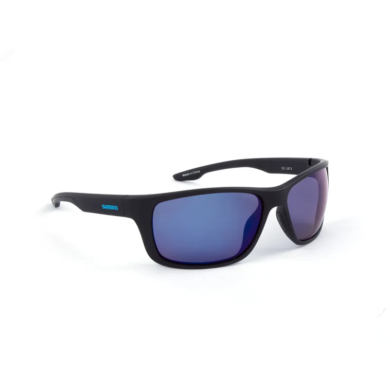 Shimano Zonnebril Gepolariseerd Grip Fit Matte Black & Blue Mirror Superprijs