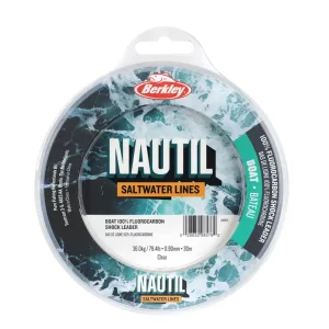 Direct Beschikbaar Berkley Nautil Boat Fluorcarbon Clear Shockleader 30m 0.70mm (25kg)