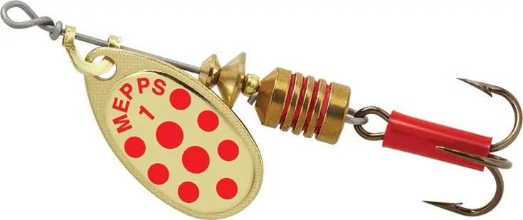 Favoriet Mepps Aglia Spinner Goud/Rood 3.5g
