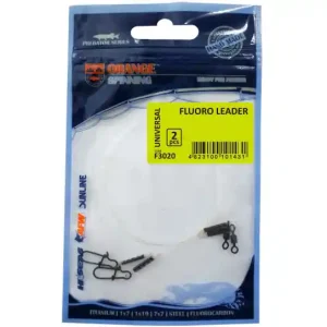 Hoge Kwaliteit Life Orange Fluoro Leader, 2 stuks! 7.7kg / 17lb