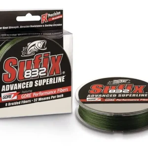 Gereduceerde Prijs Sufix 832 Braid L.Vis Green Gevlochten Lijn (250m) 0.33mm/28.5kg