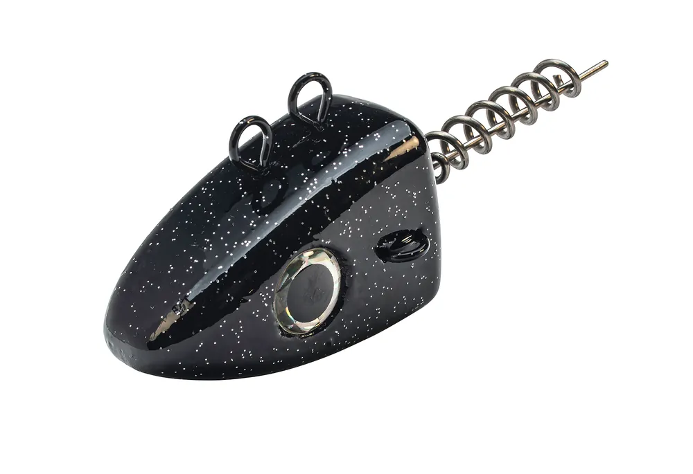 Direct Verzonden Svartzonker Deep Sea McRubber Screw In Loodkop 200g Black and Glitter