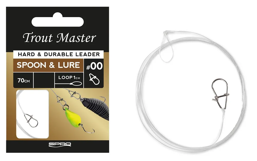 Beperkt Aanbod Trout Master Spoon & Lure Leader Forel Onderlijn 70cm 0.23mm