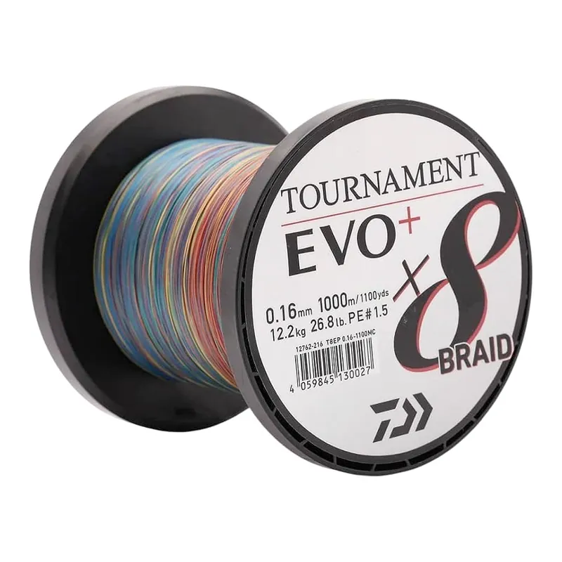 Rechtstreeks Van De Fabrikant Daiwa Tournament x8 EVO+ Gevlochten Lijn Multi Colour 1000m 0.16mm (12.2kg)