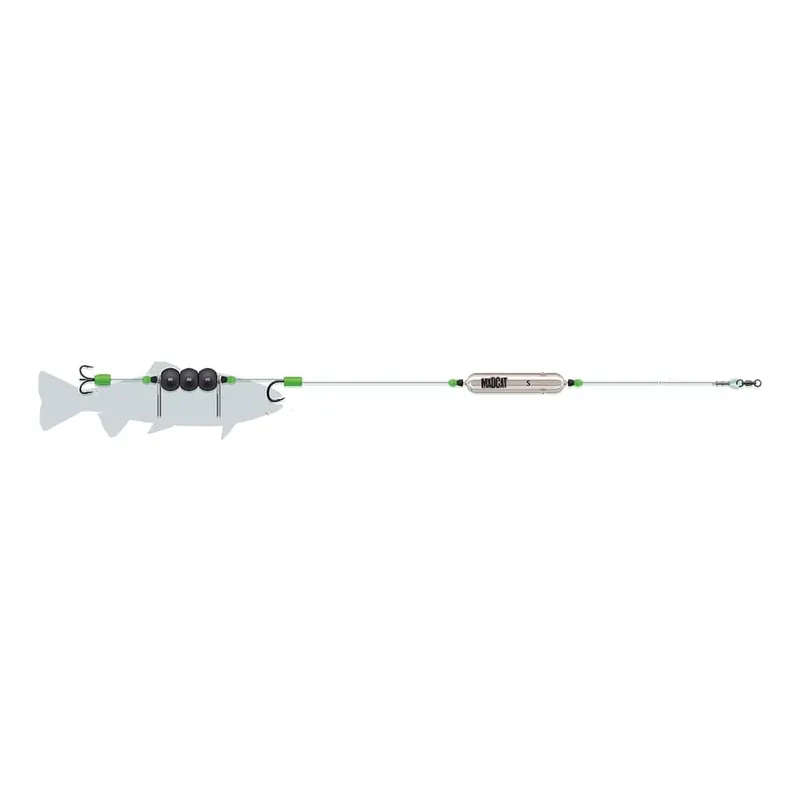 Gecertificeerd Madcat Adjusta Profi River Rig Noseclip Meervalonderlijn 180cm (100lb) 3/0+10/0