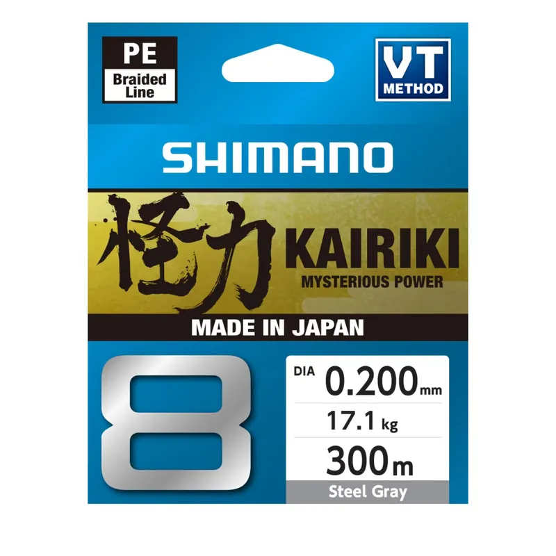 Shimano Kairiki 8 Steel Gray Gevlochten Lijn 0.200mm | 17.1kg (300m) Weekendaanbieding