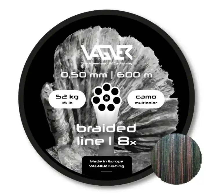 Nu Kopen Vagner Braided Camo Multicolor Meerval Lijn 52kg/0.50mm (600m)
