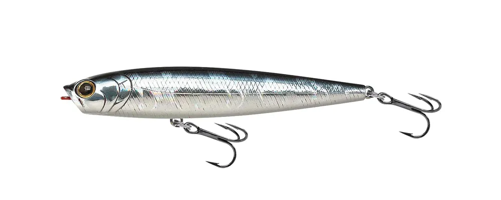 Betrouwbaar Lucky Craft Gunfish 95 NF Oppervlakte Kunstaas 9.5cm (12g) Aurora Black