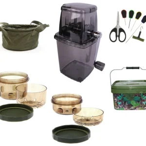 NGT Baiting Set inclusief baiting tool set, emmer, glug pots en bait crusher Nieuw