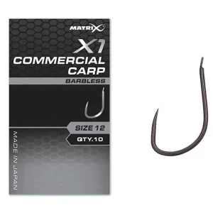 Weekendaanbieding Matrix X1 Commercial Carp Witvis Haken Weerhaakloos (10 Stuks) 12