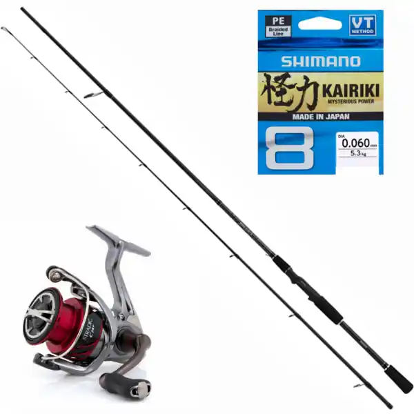 Shimano Yasei Dropshot & Light Jig Set met Stradic molen en Kairiki Braid Nu Kopen