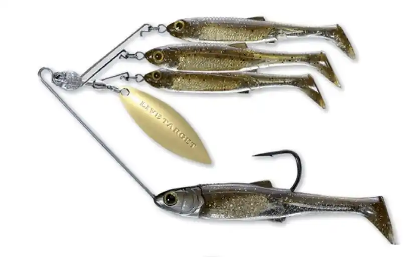Laatste Versie Livetarget Lures Minnow Spinnerbait Dark Amber/Gold 4/0 (11g)