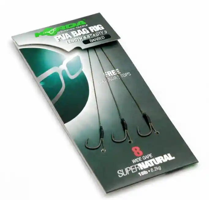 Korda Solidz PVA Ready Rig 'Barbed' Karper Onderlijn (18lb) (3 stuks) 6 Meest Verkocht
