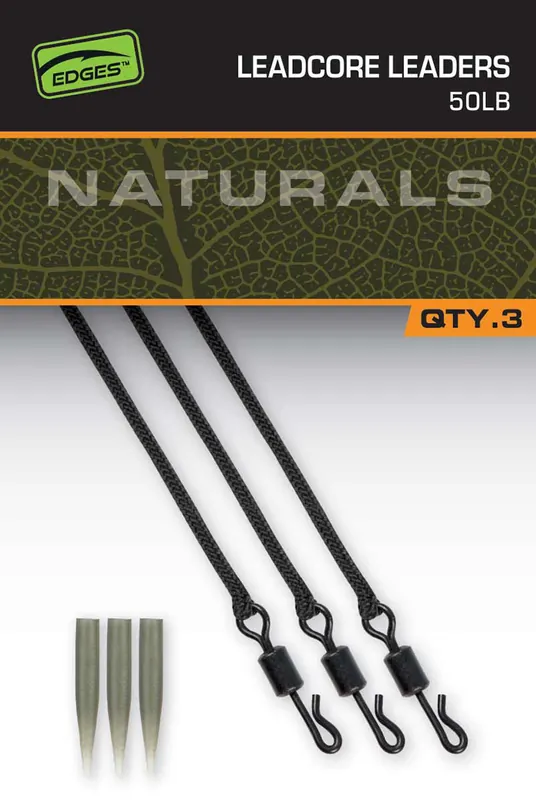 Fox Naturals Leadcore Leaders 75cm (50lb) (3 stuks) Alleen Vandaag
