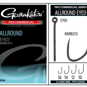Gamakatsu Pro-C Allround Eyed A1 PTFE BL Witvis Haak (10 stuks) 10 Beperkte Voorraad
