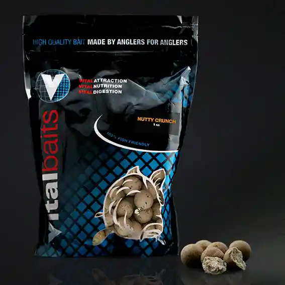 Fabrieksprijs Vital Baits Boilies Nutty Crunch (1kg) 14mm