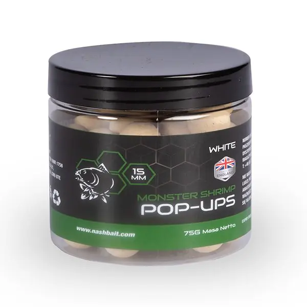 Fabrieksprijs Nash Monster Shrimp Pop Ups White (75g) 12mm