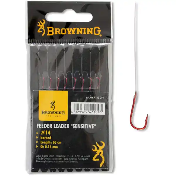 Flitsaanbieding Browning Feeder Sensitive hook-to-nylon 14 - 0.14mm