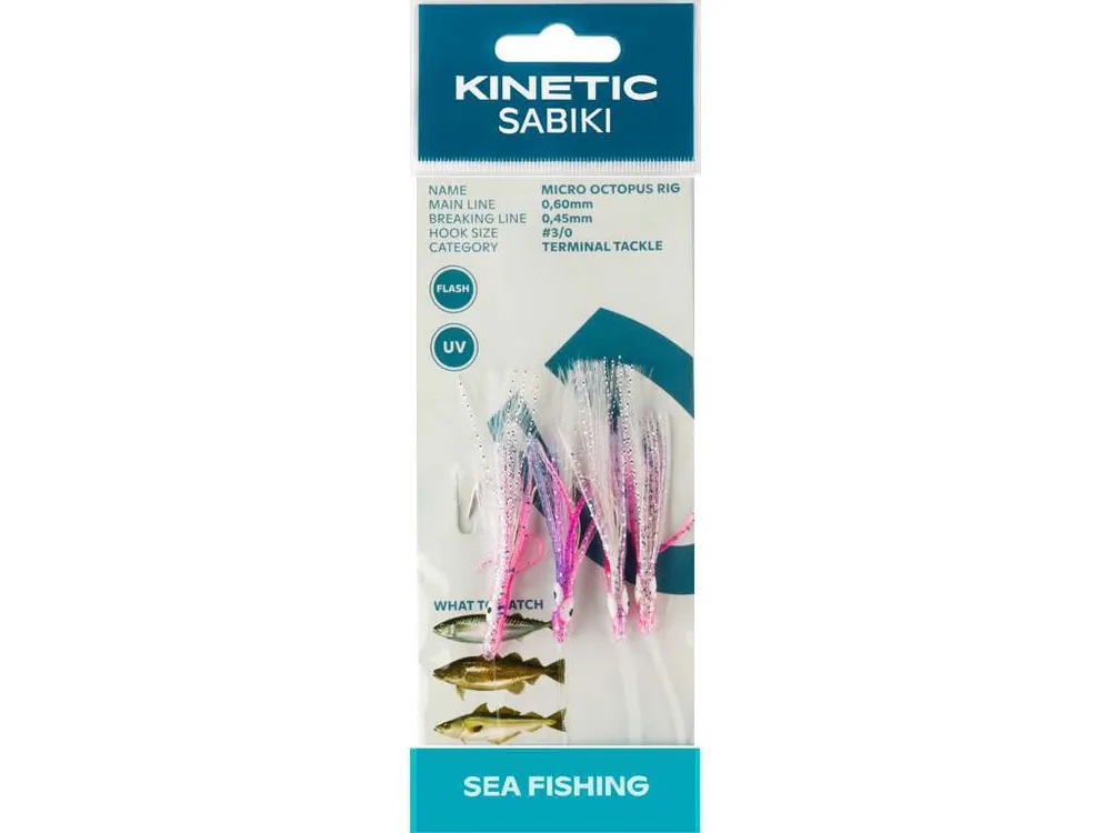 Kinetic Sabiki Micro Octopus Rig Clear UV Express Levering