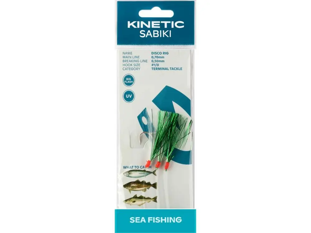 Kinetic Sabiki Disco #1/0 Green/ White Flash Beperkt Aanbod