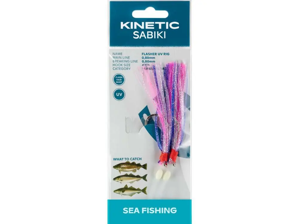 Must-Have Kinetic Sabiki Flasher UV #7/0 Purple/ Pink/Silver