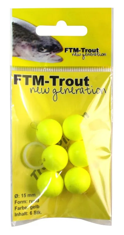 Rechtstreeks Van De Fabrikant FTM New Generation Trout Pilots Geel rond 15 mm
