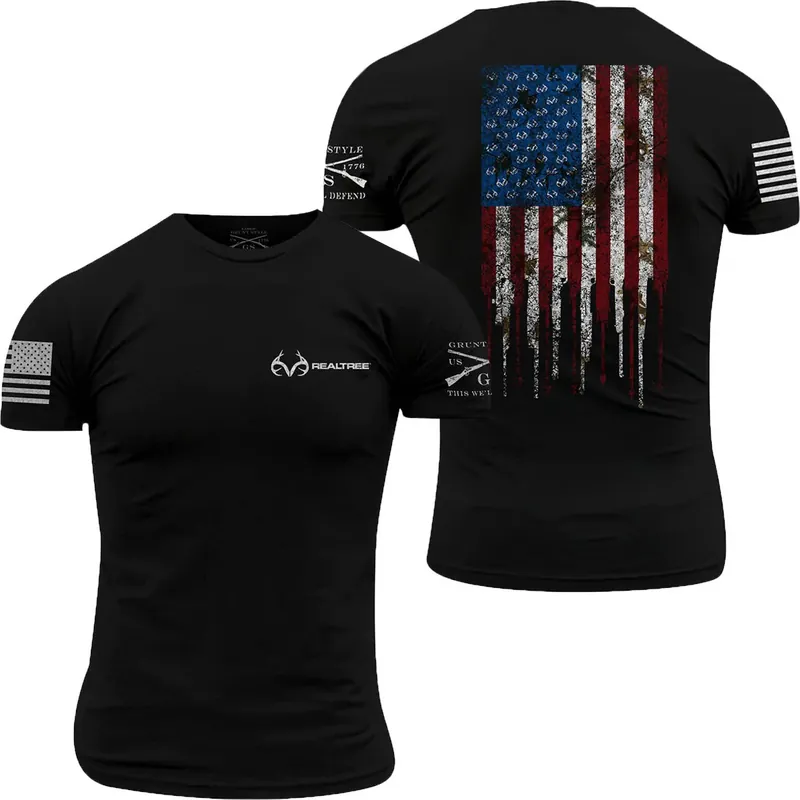 Grunt Style Realtree AP Snow - Jachtvlag T-shirt - Zwart S Finale Uitverkoop