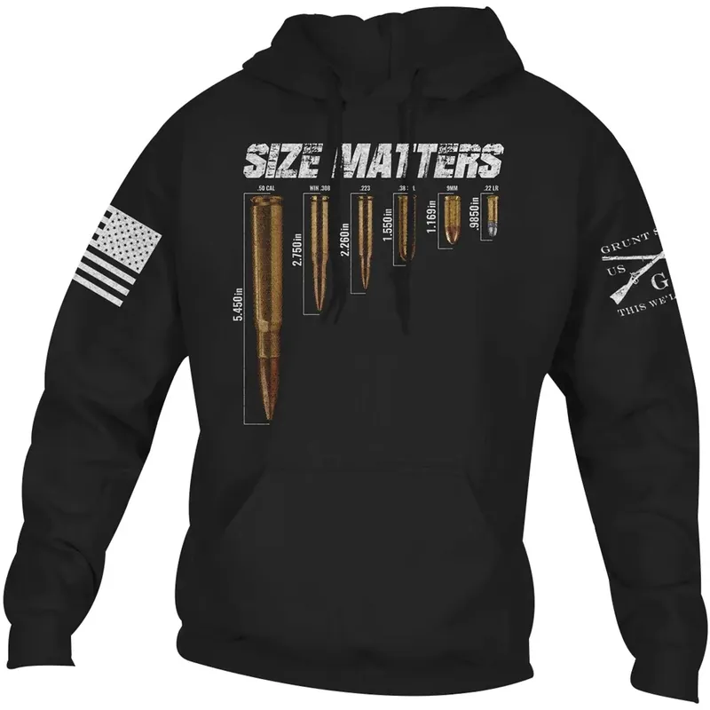 Grunt Style Size Matters Pullover Hoodie - Zwart S Gereduceerde Prijs