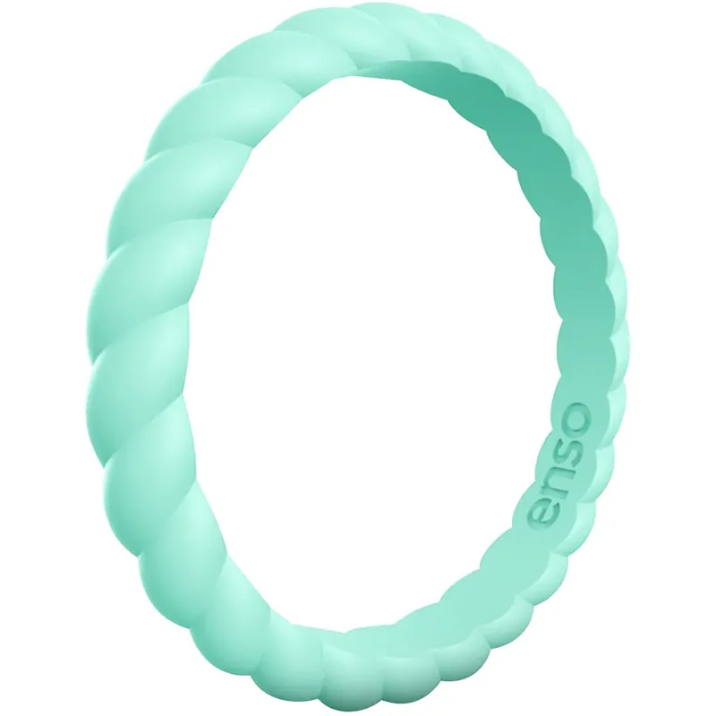 Enso Rings Braided Stackables Series Siliconen Ring - Turquoise Betrouwbaar