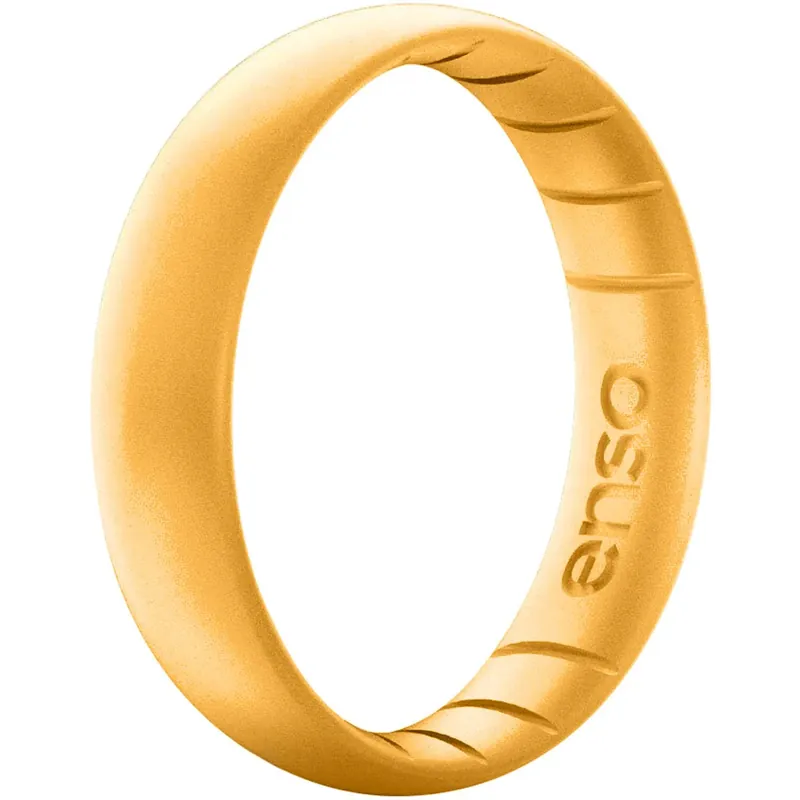 Hete Deal Enso Rings Dunne Elementen Serie Siliconen Ring - Goud