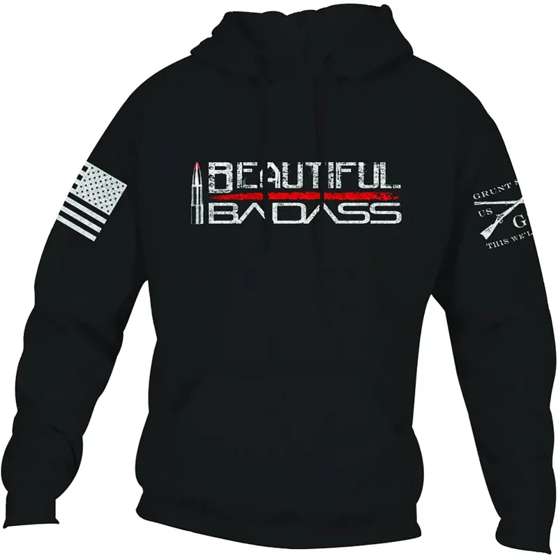 Grunt Style Dames Relaxed Fit Beautiful Badass 2.0 Pullover Hoodie - Zwart S Bestseller